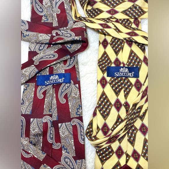 Stafford‎ 100% Silk Ties- Lot of 2 - Picture 1 of 4